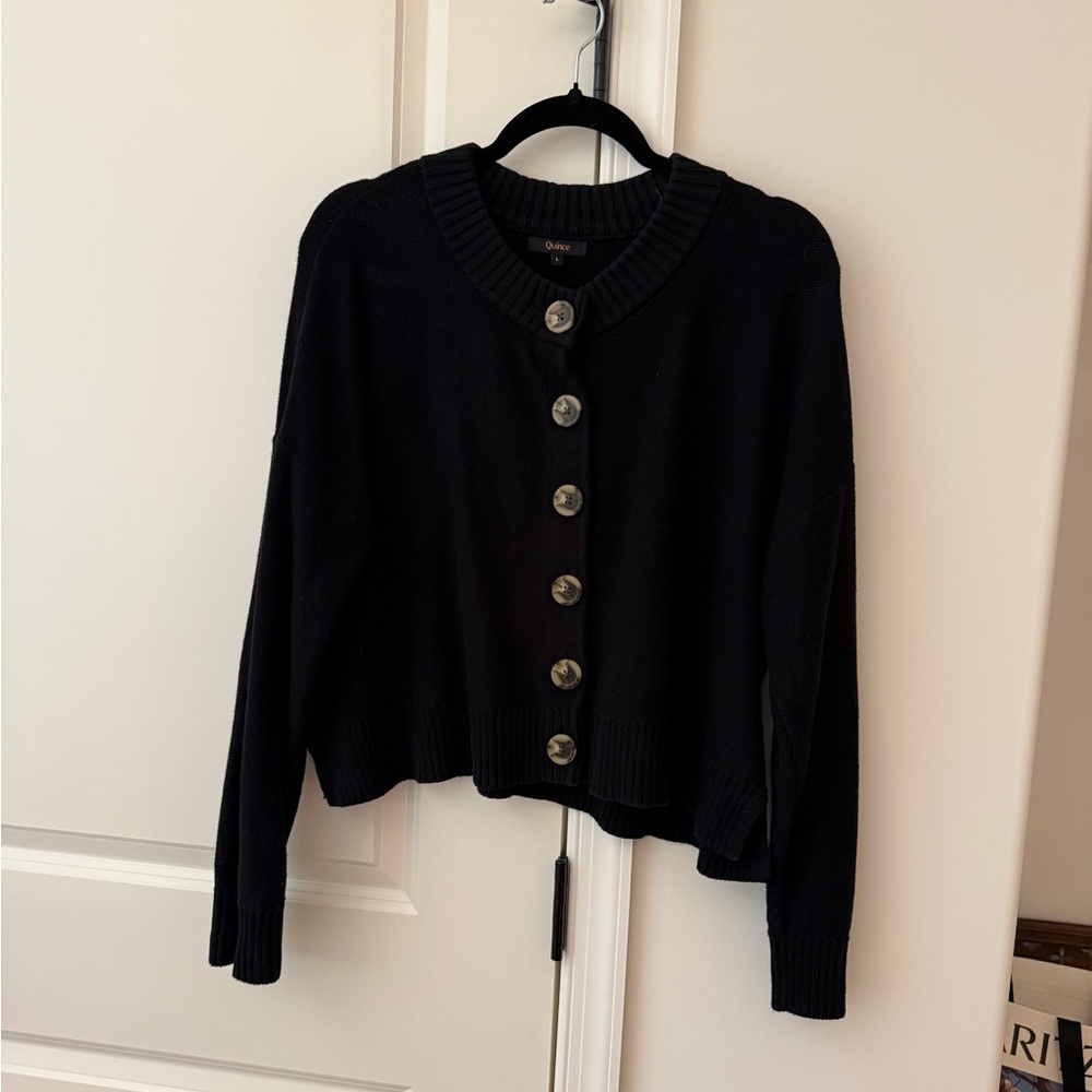 Quince 100% Organic Cotton Cropped Cardigan